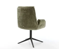 DrehstuhlClea-Flex Chenille Olive Fußkreuz Schwarz 360° drehbar Wippfunktion Sofort versandfertig