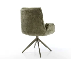 DrehstuhlClea-Flex Chenille Olive Kreuzgestell breit Effektfinish Titan 360° drehbar Wippfunktion Sofort versandfertig