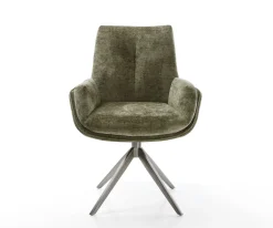 DrehstuhlClea-Flex Chenille Olive Kreuzgestell breit Graphit 360° drehbar Wippfunktion Sofort versandfertig