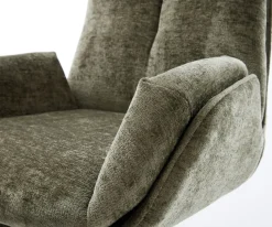 DrehstuhlClea-Flex Chenille Olive Kreuzgestell breit Graphit 360° drehbar Wippfunktion Sofort versandfertig