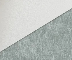 DrehstuhlClea-Flex Materialmix Echtleder Weiß-Pastellblau Fußkreuz Weiß 360° drehbar Wippfunktion Sofort versandfertig