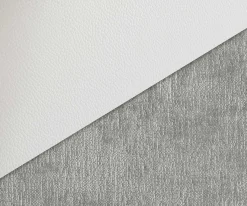 DrehstuhlClea-Flex Materialmix Echtleder Weiß-Silbergrau Kreuzgestell breit Weiß 360° drehbar Wippfunktion Sofort versandfertig