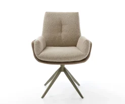 DrehstuhlClea-Flex Materialmix Schlamm Kreuzgestell breit Effektfinish Titan 360° drehbar Sofort versandfertig