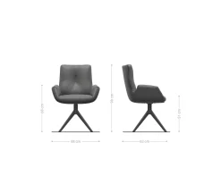 DrehstuhlClea-Flex Materialmix Schlamm Kreuzgestell breit Effektfinish Titan 360° drehbar Sofort versandfertig