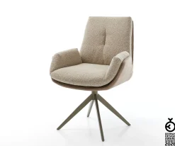 DrehstuhlClea-Flex Materialmix Schlamm Kreuzgestell breit Effektfinish Titan 360° drehbar Wippfunktion Sofort versandfertig