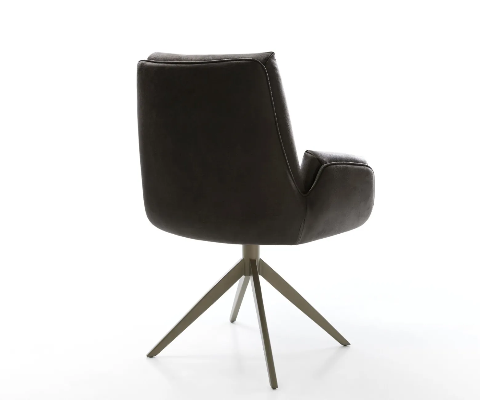 DrehstuhlClea-Flex Mikrofaser Anthrazit Vintage Kreuzgestell breit Effektfinish Titan 360° drehbar Wippfunktion Sofort versandfertig