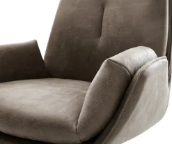 DrehstuhlClea-Flex Mikrofaser Taupe Vintage Kreuzgestell breit Effektfinish Titan 360° drehbar Wippfunktion Sofort versandfertig