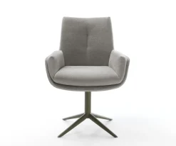 DrehstuhlClea-Flex Strukturstoff Soft Grau Fußkreuz Effektfinish Titan 360° drehbar Wippfunktion Sofort versandfertig