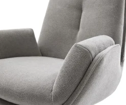 DrehstuhlClea-Flex Strukturstoff Soft Grau Fußkreuz Weiß 360° drehbar Wippfunktion Sofort versandfertig