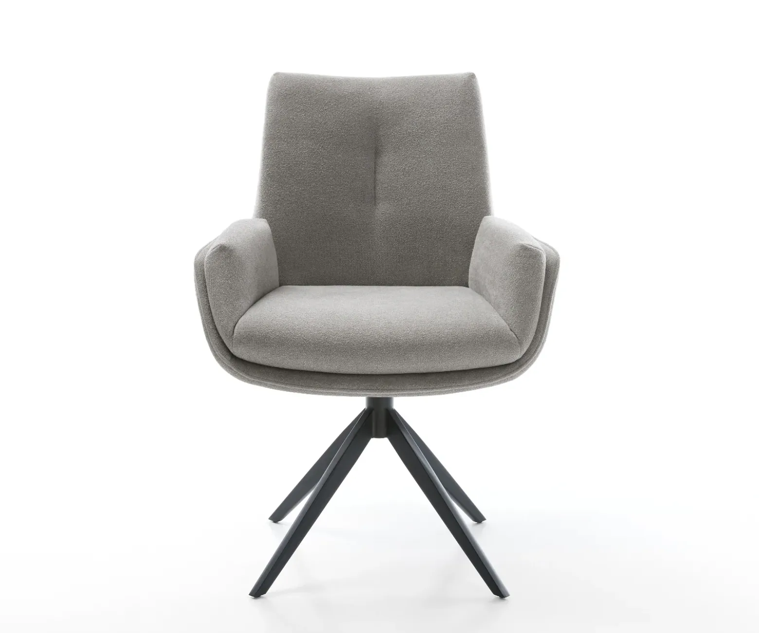 DrehstuhlClea-Flex Strukturstoff Soft Grau Kreuzgestell breit Schwarz 360° drehbar Wippfunktion Sofort versandfertig