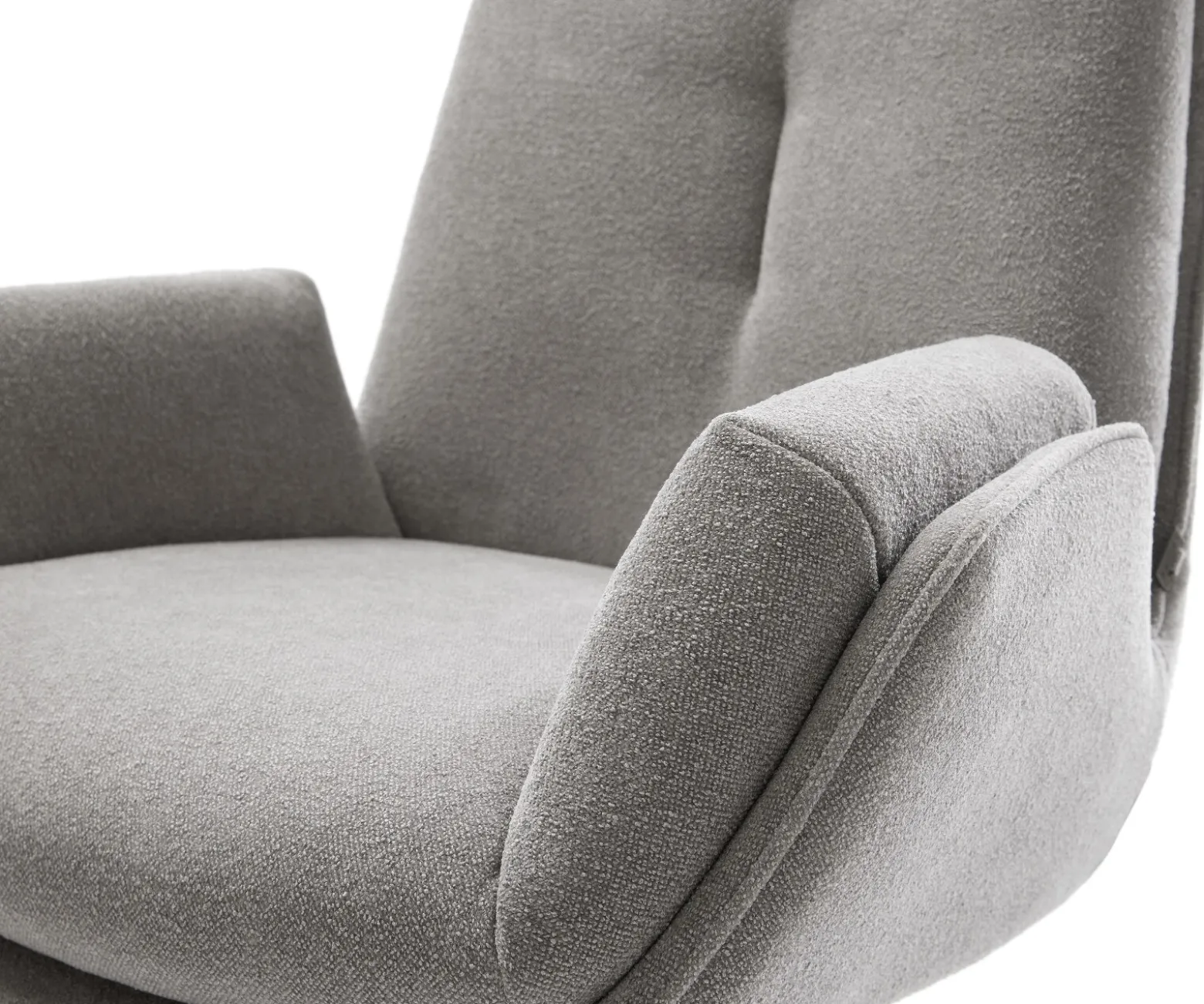 DrehstuhlClea-Flex Strukturstoff Soft Grau Kreuzgestell breit Weiß 360° drehbar Wippfunktion Sofort versandfertig