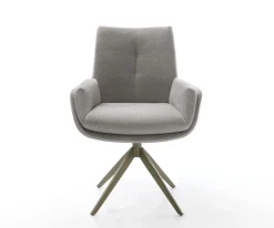 DrehstuhlClea-Flex Strukturstoff Soft Grau Kreuzgestell breit Effektfinish Titan 360° drehbar Wippfunktion Sofort versandfertig