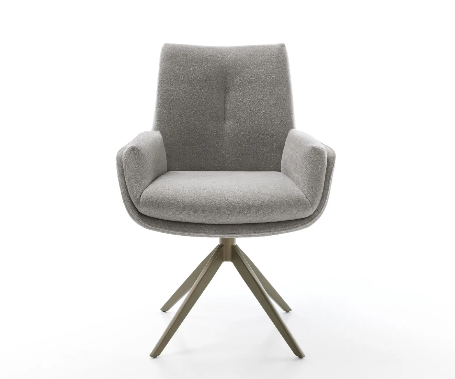 DrehstuhlClea-Flex Strukturstoff Soft Grau Kreuzgestell breit Effektfinish Titan 360° drehbar Wippfunktion Sofort versandfertig