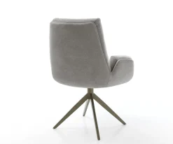 DrehstuhlClea-Flex Strukturstoff Soft Grau Kreuzgestell breit Effektfinish Titan 360° drehbar Wippfunktion Sofort versandfertig