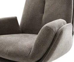 DrehstuhlClea-Flex Strukturstoff Soft Taupe Kreuzgestell breit Edelstahl 360° drehbar Wippfunktion Sofort versandfertig