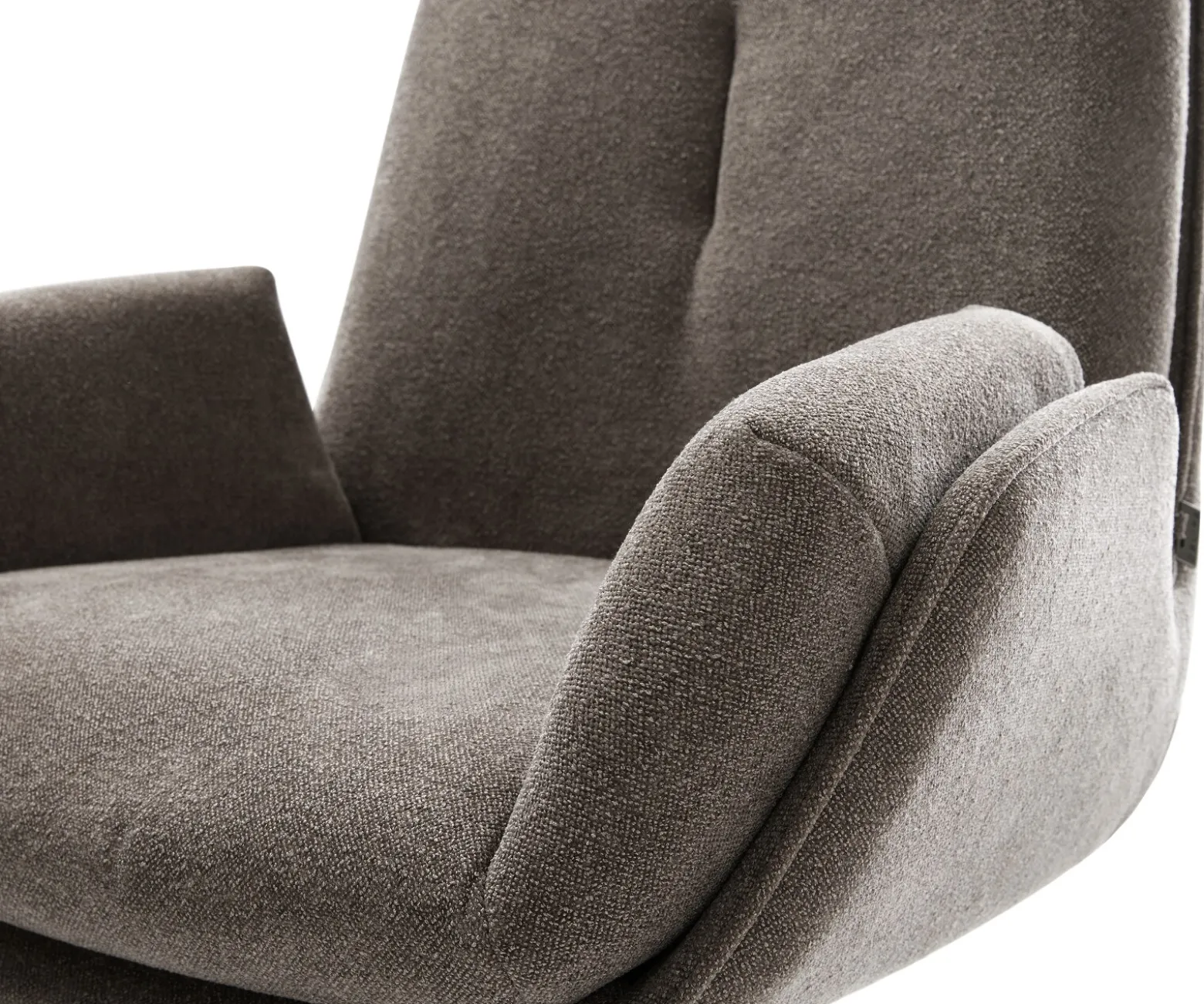 DrehstuhlClea-Flex Strukturstoff Soft Taupe Kreuzgestell breit Effektfinish Titan 360° drehbar Wippfunktion Sofort versandfertig