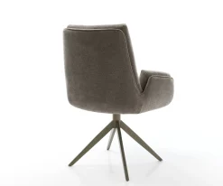DrehstuhlClea-Flex Strukturstoff Soft Taupe Kreuzgestell breit Effektfinish Titan 360° drehbar Wippfunktion Sofort versandfertig
