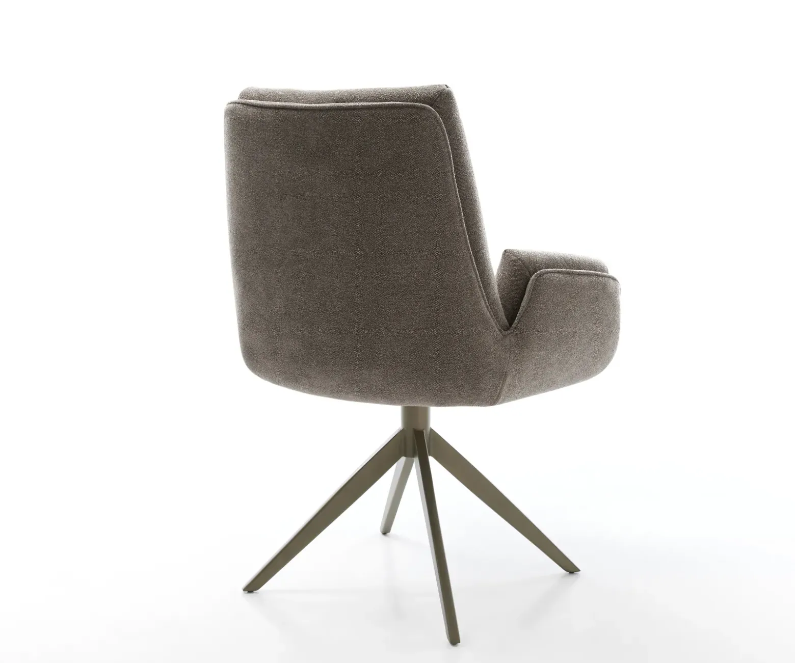 DrehstuhlClea-Flex Strukturstoff Soft Taupe Kreuzgestell breit Effektfinish Titan 360° drehbar Wippfunktion Sofort versandfertig
