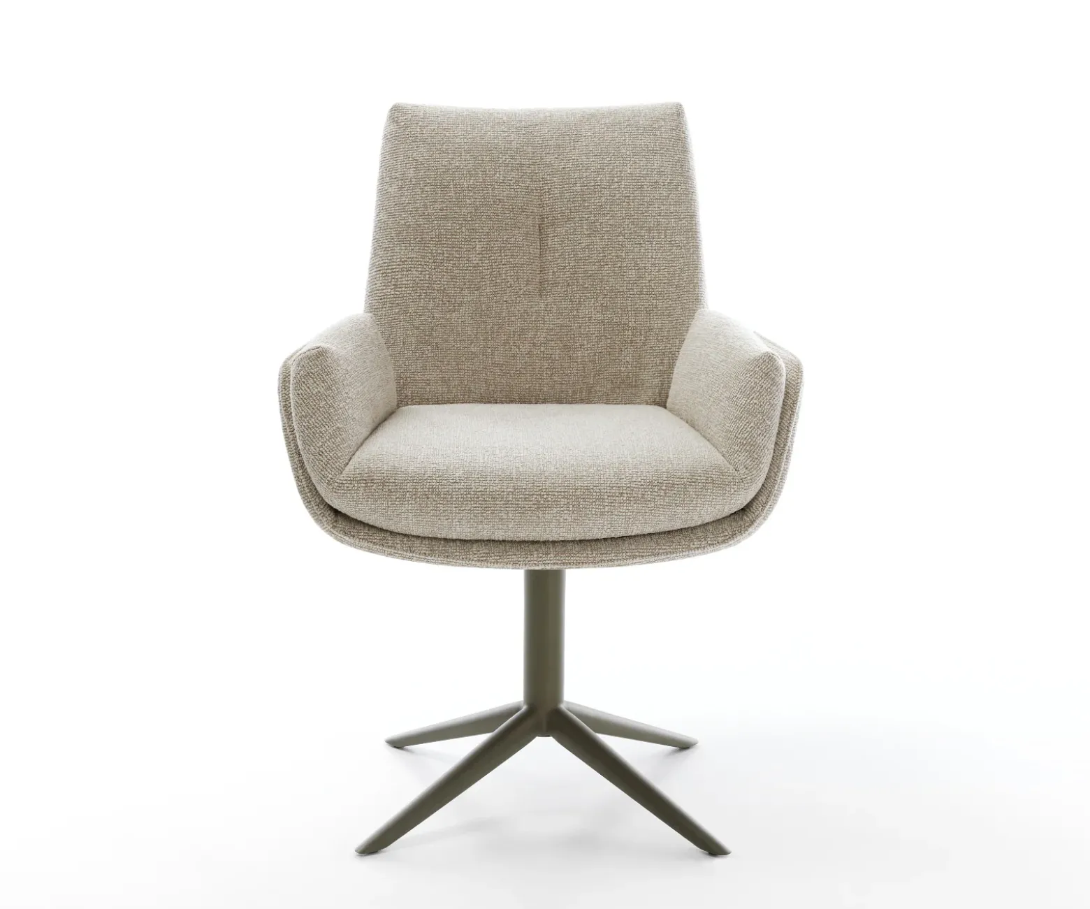 DrehstuhlClea-Flex Webstoff Soft Beige Fußkreuz Effektfinish Titan 360° drehbar Wippfunktion Sofort versandfertig