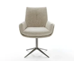 DrehstuhlClea-Flex Webstoff Soft Beige Fußkreuz Graphit 360° drehbar Wippfunktion Sofort versandfertig