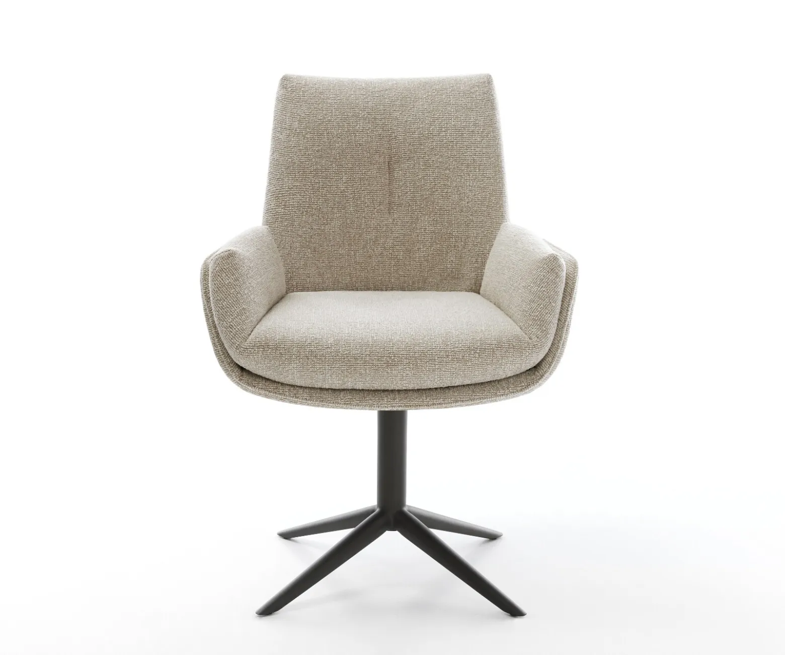 DrehstuhlClea-Flex Webstoff Soft Beige Fußkreuz Schwarz 360° drehbar Wippfunktion Sofort versandfertig