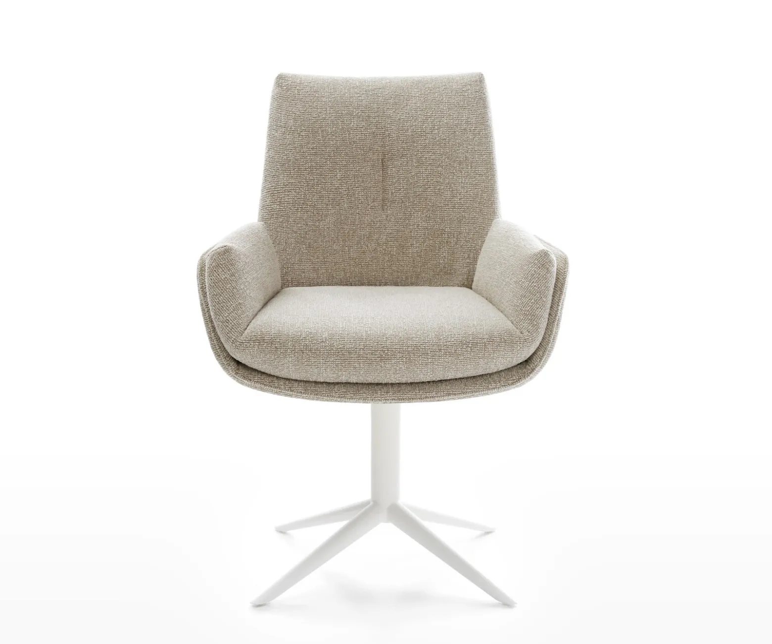 DrehstuhlClea-Flex Webstoff Soft Beige Fußkreuz Weiß 360° drehbar Wippfunktion Sofort versandfertig