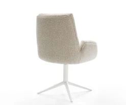 DrehstuhlClea-Flex Webstoff Soft Beige Fußkreuz Weiß 360° drehbar Wippfunktion Sofort versandfertig