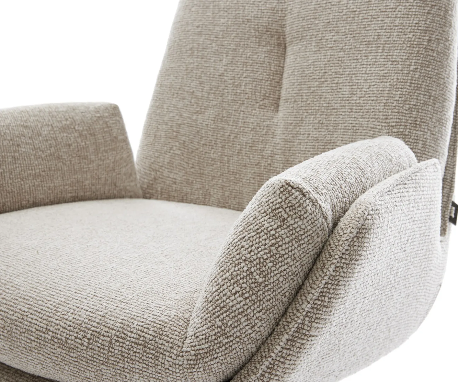 DrehstuhlClea-Flex Webstoff Soft Beige Holzgestell kantig Natur 360° drehbar Versandfertig ca. 28.10.26