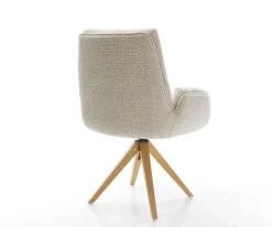 DrehstuhlClea-Flex Webstoff Soft Beige Holzgestell kantig Natur 360° drehbar Versandfertig ca. 28.10.26