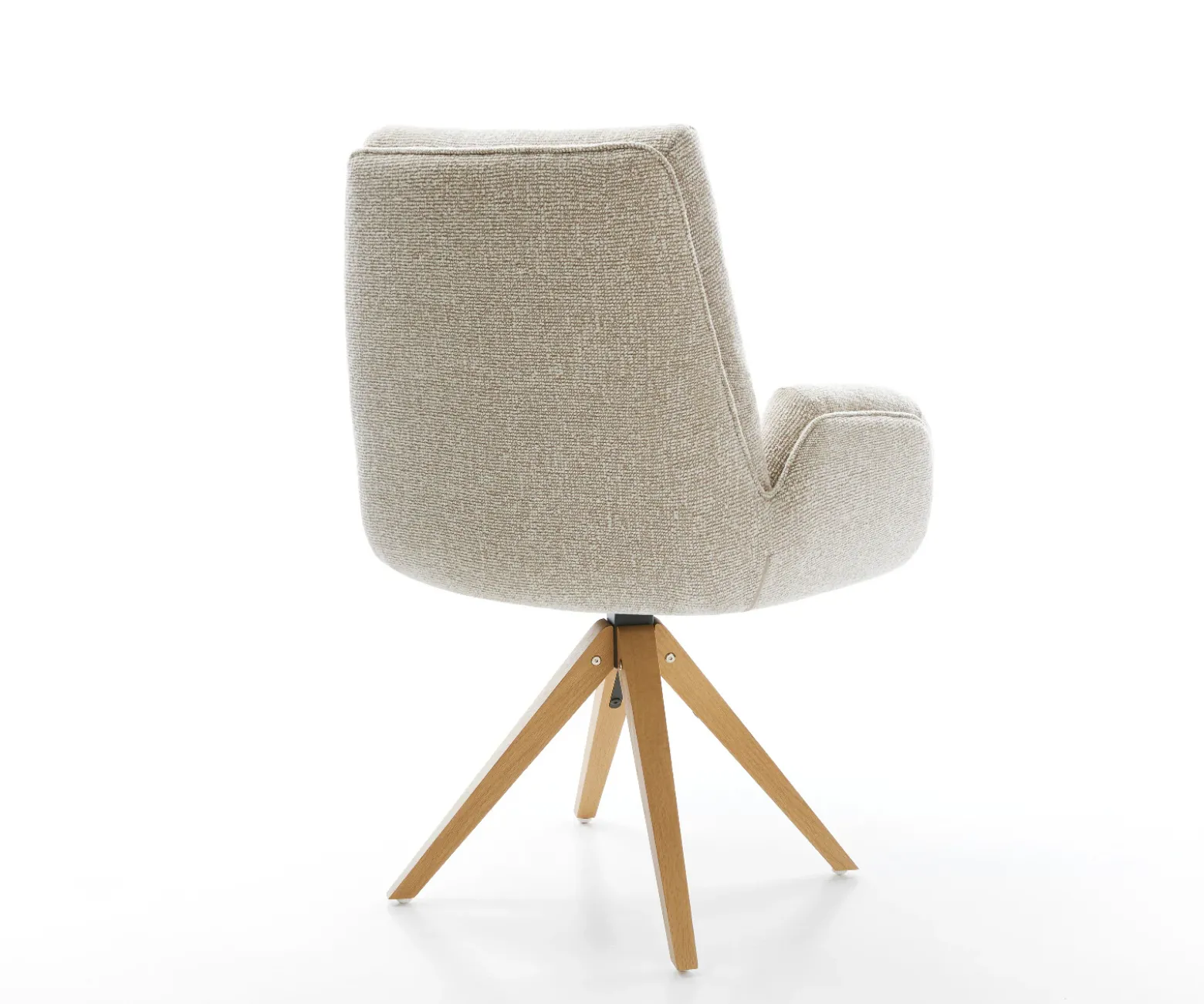 DrehstuhlClea-Flex Webstoff Soft Beige Holzgestell kantig Natur 360° drehbar Versandfertig ca. 28.10.26