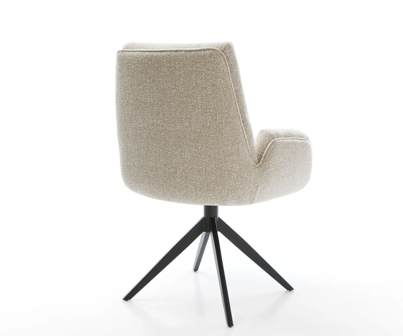 DrehstuhlClea-Flex Webstoff Soft Beige Kreuzgestell breit Schwarz 360° drehbar Wippfunktion Sofort versandfertig