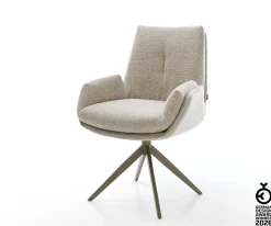 DrehstuhlClea-Flex Webstoff Soft Beige Kreuzgestell breit Effektfinish Titan 360° drehbar Wippfunktion Sofort versandfertig