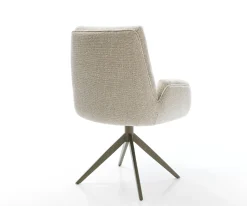 DrehstuhlClea-Flex Webstoff Soft Beige Kreuzgestell breit Effektfinish Titan 360° drehbar Wippfunktion Sofort versandfertig
