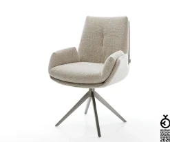 DrehstuhlClea-Flex Webstoff Soft Beige Kreuzgestell breit Graphit 360° drehbar Wippfunktion Sofort versandfertig