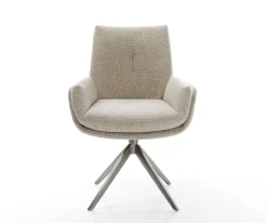DrehstuhlClea-Flex Webstoff Soft Beige Kreuzgestell breit Graphit 360° drehbar Wippfunktion Sofort versandfertig