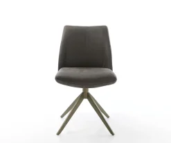 DrehstuhlElso-Flex Mikrofaser Anthrazit Vintage Kreuzgestell breit Effektfinish Titan 360° drehbar Taschenfederkern Sofort versandfertig