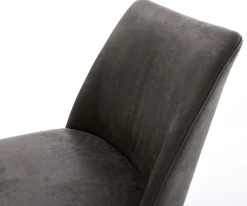 DrehstuhlElso-Flex Mikrofaser Anthrazit Vintage Kreuzgestell breit Edelstahl 360° drehbar Wippfunktion Taschenfederkern Sofort versandfertig