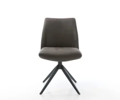 DrehstuhlElso-Flex Mikrofaser Anthrazit Vintage Kreuzgestell breit Schwarz 360° drehbar Wippfunktion Taschenfederkern Sofort versandfertig