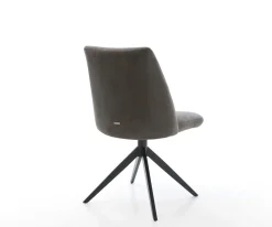 DrehstuhlElso-Flex Mikrofaser Anthrazit Vintage Kreuzgestell breit Schwarz 360° drehbar Wippfunktion Taschenfederkern Sofort versandfertig