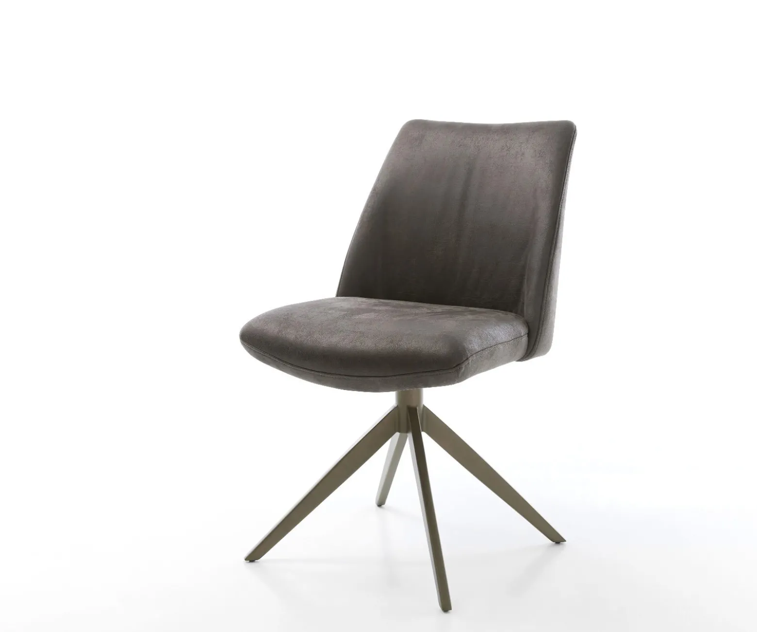 DrehstuhlElso-Flex Mikrofaser Anthrazit Vintage Kreuzgestell breit Effektfinish Titan 360° drehbar Wippfunktion Taschenfederkern Sofort versandfertig