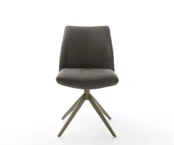 DrehstuhlElso-Flex Mikrofaser Anthrazit Vintage Kreuzgestell breit Effektfinish Titan 360° drehbar Wippfunktion Taschenfederkern Sofort versandfertig