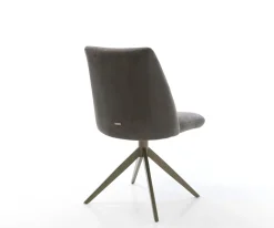 DrehstuhlElso-Flex Mikrofaser Anthrazit Vintage Kreuzgestell breit Effektfinish Titan 360° drehbar Wippfunktion Taschenfederkern Sofort versandfertig