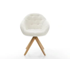 DrehstuhlGaio-Flex Bouclé Soft Beige Holzgestell kantig Natur 360° drehbar Versandfertig ca. 28.10.26