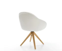 DrehstuhlGaio-Flex Bouclé Soft Beige Holzgestell kantig Natur 360° drehbar Versandfertig ca. 28.10.26