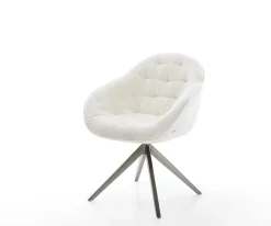 DrehstuhlGaio-Flex Bouclé Soft Beige Kreuzgestell breit Graphit 360° drehbar Wippfunktion Sofort versandfertig