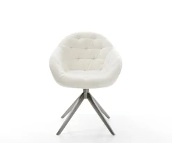 DrehstuhlGaio-Flex Bouclé Soft Beige Kreuzgestell breit Graphit 360° drehbar Wippfunktion Sofort versandfertig