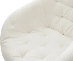 DrehstuhlGaio-Flex Bouclé Soft Beige Kreuzgestell breit Schwarz 360° drehbar Wippfunktion Sofort versandfertig