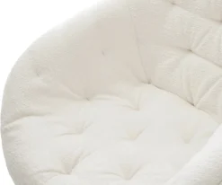 DrehstuhlGaio-Flex Bouclé Soft Beige Kreuzgestell breit Weiß 360° drehbar Wippfunktion Sofort versandfertig