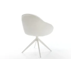 DrehstuhlGaio-Flex Bouclé Soft Beige Kreuzgestell breit Weiß 360° drehbar Wippfunktion Sofort versandfertig