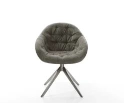 DrehstuhlGaio-Flex Bouclé Soft Schlamm Kreuzgestell breit Graphit 360° drehbar Wippfunktion Sofort versandfertig